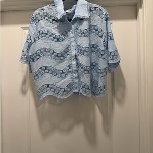 Ultra Pink Light Blue Lace Shirt